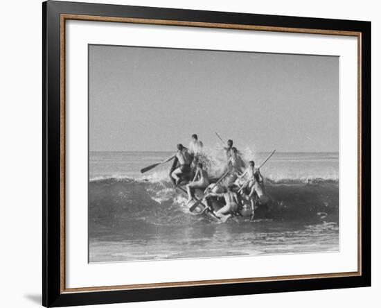 Members of the US Marine Raider Battalion Training in Landing Maneuvers Off Coast of San Diego-null-Framed Photographic Print