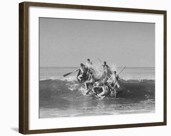 Members of the US Marine Raider Battalion Training in Landing Maneuvers Off Coast of San Diego-null-Framed Photographic Print