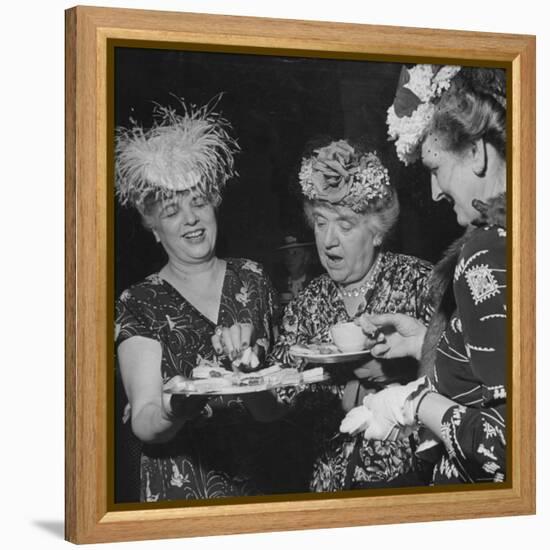 Members of the Women's Club of Chevy Chase Enjoy Canapes at Their Tea Party-Ed Clark-Framed Premier Image Canvas