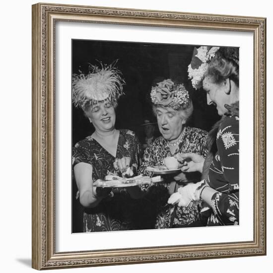 Members of the Women's Club of Chevy Chase Enjoy Canapes at Their Tea Party-Ed Clark-Framed Photographic Print