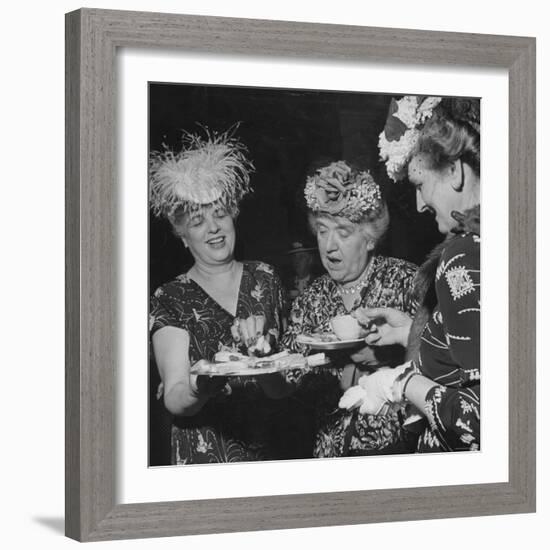 Members of the Women's Club of Chevy Chase Enjoy Canapes at Their Tea Party-Ed Clark-Framed Photographic Print