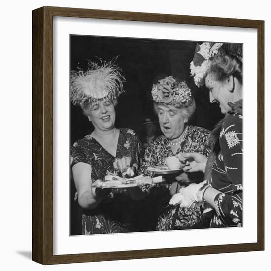 Members of the Women's Club of Chevy Chase Enjoy Canapes at Their Tea Party-Ed Clark-Framed Photographic Print