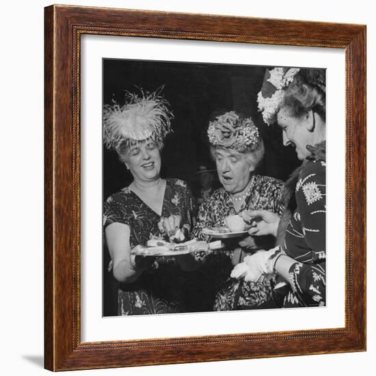 Members of the Women's Club of Chevy Chase Enjoy Canapes at Their Tea Party-Ed Clark-Framed Photographic Print