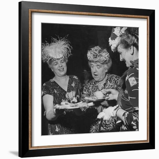 Members of the Women's Club of Chevy Chase Enjoy Canapes at Their Tea Party-Ed Clark-Framed Photographic Print