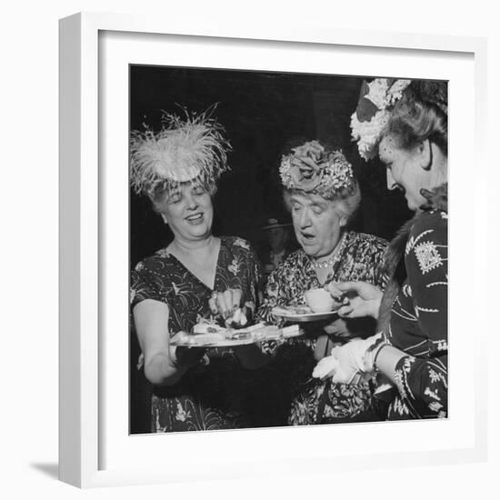 Members of the Women's Club of Chevy Chase Enjoy Canapes at Their Tea Party-Ed Clark-Framed Photographic Print