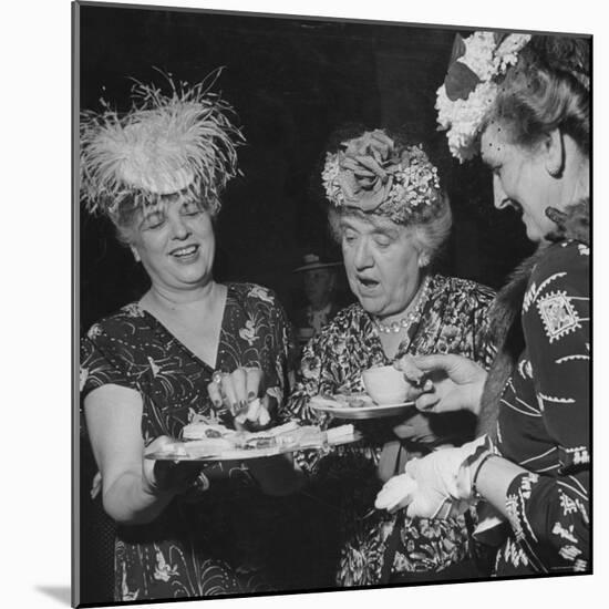 Members of the Women's Club of Chevy Chase Enjoy Canapes at Their Tea Party-Ed Clark-Mounted Photographic Print