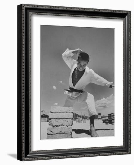 Members of Tiger Div. at Karate Practice-null-Framed Photographic Print