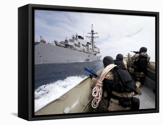 Members of Visit, Board, Search and Seizure Team Approach their Ship in Preparation for Mock Drill-Stocktrek Images-Framed Premier Image Canvas