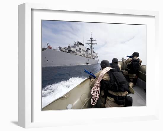Members of Visit, Board, Search and Seizure Team Approach their Ship in Preparation for Mock Drill-Stocktrek Images-Framed Photographic Print