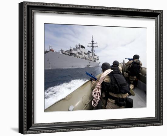 Members of Visit, Board, Search and Seizure Team Approach their Ship in Preparation for Mock Drill-Stocktrek Images-Framed Photographic Print