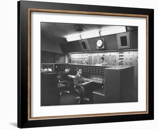 Members of Voice of America Hard Away at Working in a Computer Room-null-Framed Photographic Print