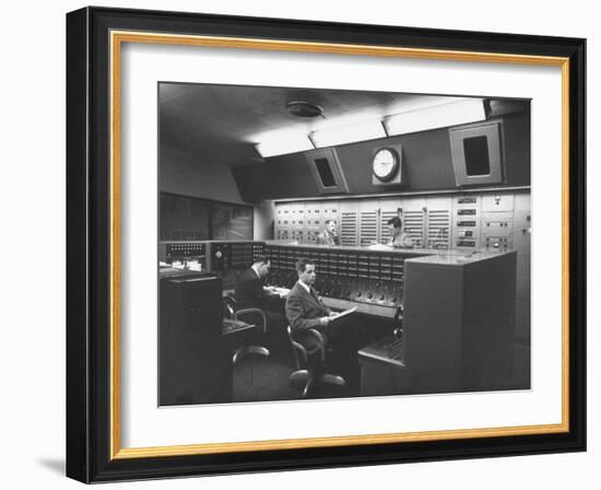 Members of Voice of America Hard Away at Working in a Computer Room-null-Framed Photographic Print