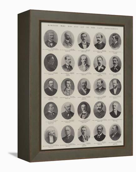 Members Who Did Not Sit in the Last Parliament-null-Framed Premier Image Canvas