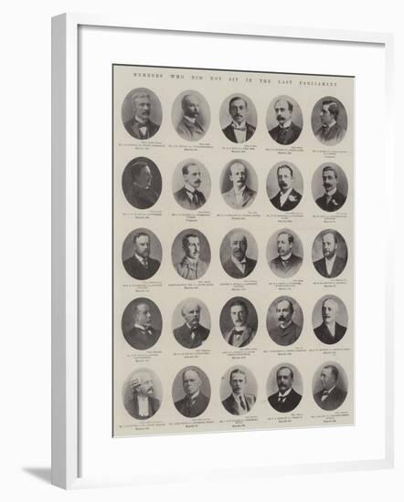 Members Who Did Not Sit in the Last Parliament-null-Framed Giclee Print