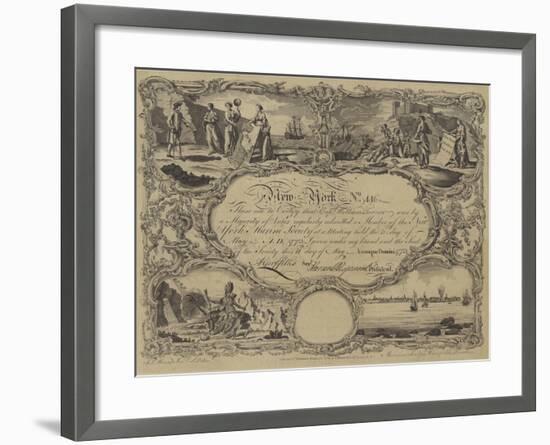 Membership Certificate of the New York Marine Society, 1773-null-Framed Giclee Print