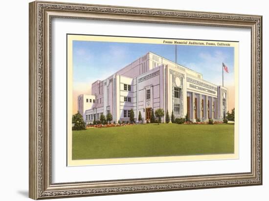 Memorial Auditorium, Fresno, California-null-Framed Art Print