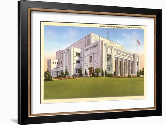 Memorial Auditorium, Fresno, California-null-Framed Art Print