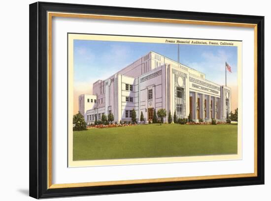 Memorial Auditorium, Fresno, California-null-Framed Art Print