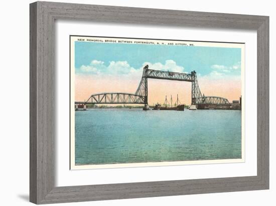 Memorial Bridge, Portsmouth, New Hampshire-null-Framed Art Print