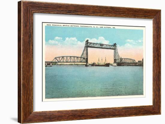 Memorial Bridge, Portsmouth, New Hampshire-null-Framed Art Print