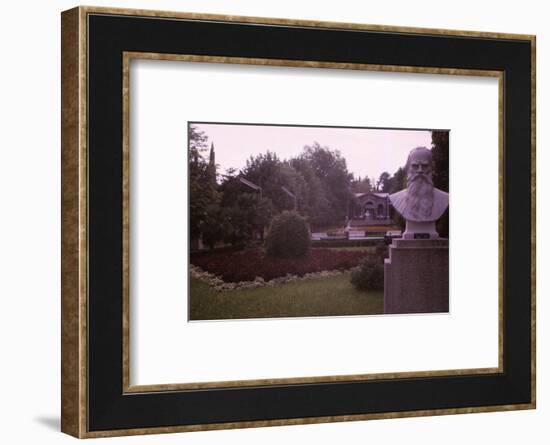 Memorial bust of Tolstoy in park in Socchi, 20th century-CM Dixon-Framed Photographic Print