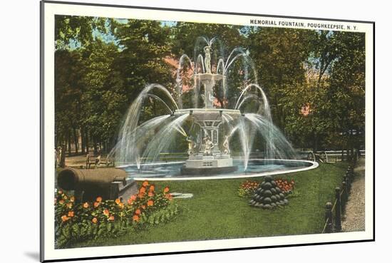 Memorial Fountain, Poughkeepsie, New York-null-Mounted Art Print