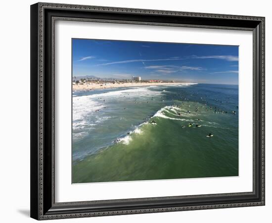 Memorial Paddle Out in Remembrance for Professional Surfer Andy Irons, Huntington Beach, Usa-Micah Wright-Framed Photographic Print