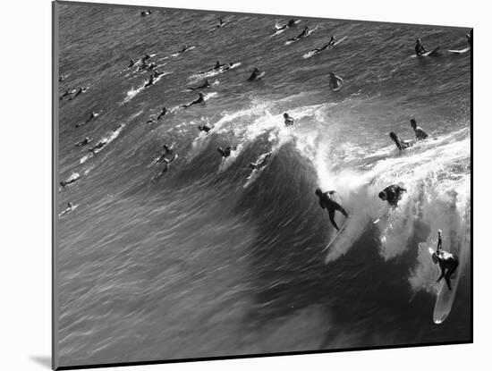 Memorial Paddle Out in Remembrance for Professional Surfer Andy Irons, Huntington Beach, Usa-Micah Wright-Mounted Photographic Print