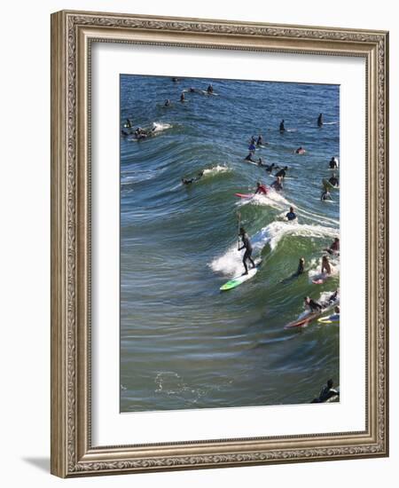 Memorial Paddle Out in Remembrance for Professional Surfer Andy Irons, Huntington Beach, Usa-Micah Wright-Framed Photographic Print