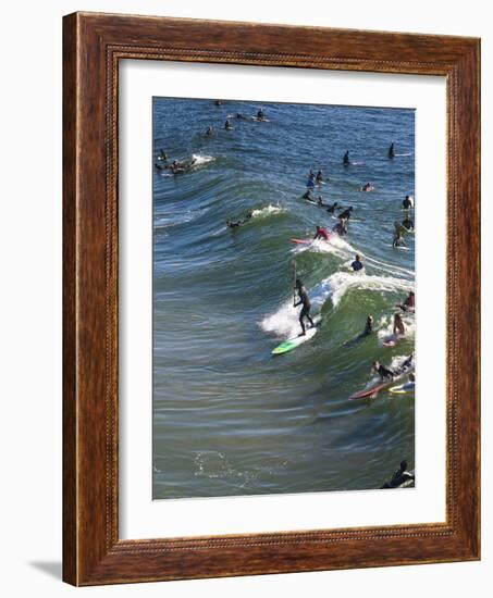 Memorial Paddle Out in Remembrance for Professional Surfer Andy Irons, Huntington Beach, Usa-Micah Wright-Framed Photographic Print