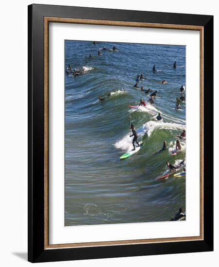 Memorial Paddle Out in Remembrance for Professional Surfer Andy Irons, Huntington Beach, Usa-Micah Wright-Framed Photographic Print