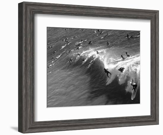 Memorial Paddle Out in Remembrance for Professional Surfer Andy Irons, Huntington Beach, Usa-Micah Wright-Framed Photographic Print