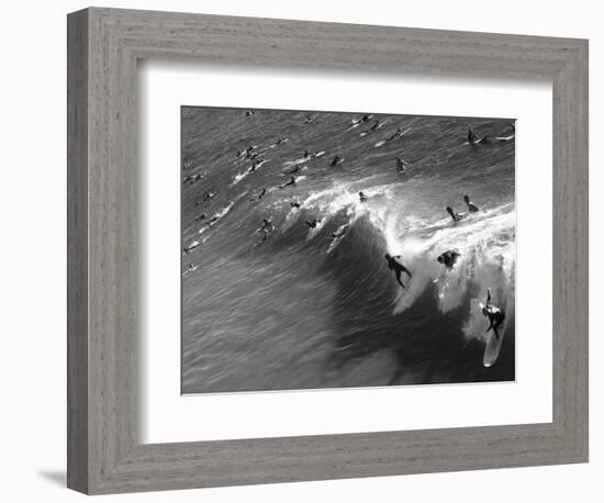 Memorial Paddle Out in Remembrance for Professional Surfer Andy Irons, Huntington Beach, Usa-Micah Wright-Framed Photographic Print