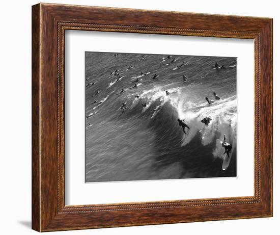 Memorial Paddle Out in Remembrance for Professional Surfer Andy Irons, Huntington Beach, Usa-Micah Wright-Framed Photographic Print