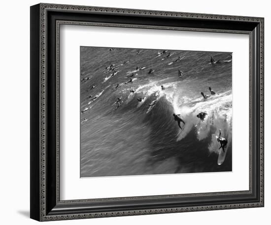 Memorial Paddle Out in Remembrance for Professional Surfer Andy Irons, Huntington Beach, Usa-Micah Wright-Framed Photographic Print