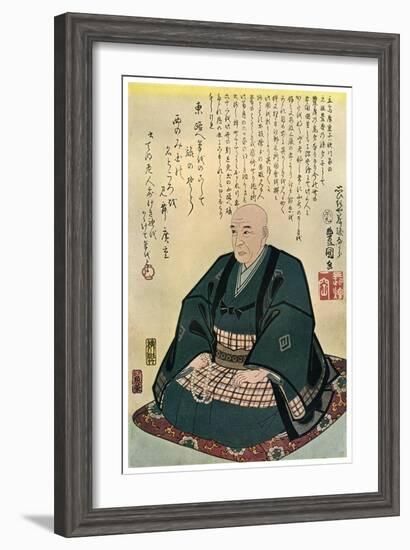 Memorial Portrait of Hiroshige, 1858-Utagawa Kunisada-Framed Giclee Print