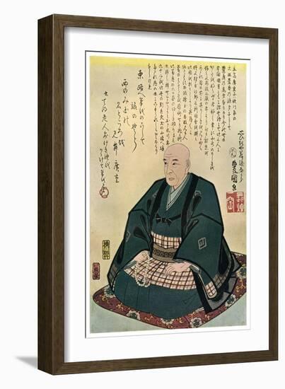 Memorial Portrait of Hiroshige, 1858-Utagawa Kunisada-Framed Giclee Print