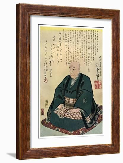 Memorial Portrait of Hiroshige, 1858-Utagawa Kunisada-Framed Giclee Print