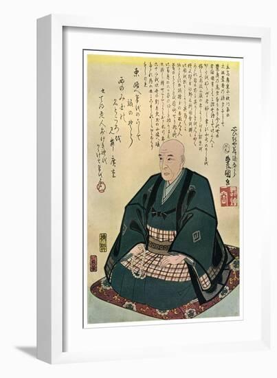 Memorial Portrait of Hiroshige, 1858-Utagawa Kunisada-Framed Giclee Print