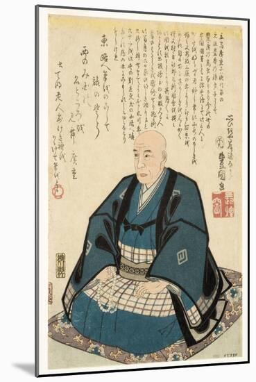 Memorial Portrait of Utagawa Hiroshige, 1858-Utagawa Kunisada-Mounted Giclee Print
