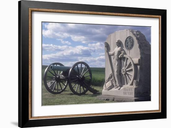 Memorial to the 15th New York Battery, Gettysburg Battlefield-null-Framed Photographic Print