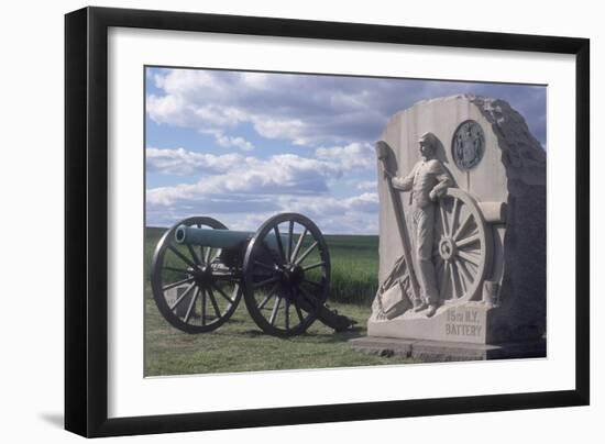 Memorial to the 15th New York Battery, Gettysburg Battlefield-null-Framed Photographic Print