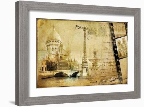 Memories About Paris.. Vintage Photoalbum Series-Maugli-l-Framed Art Print