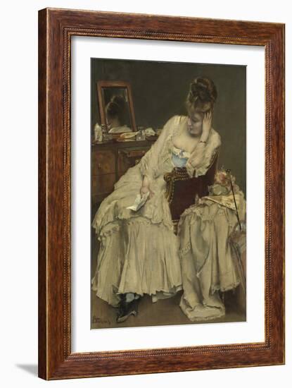 Memories and Regrets, C.1874 (Oil on Canvas)-Alfred Emile Stevens-Framed Giclee Print