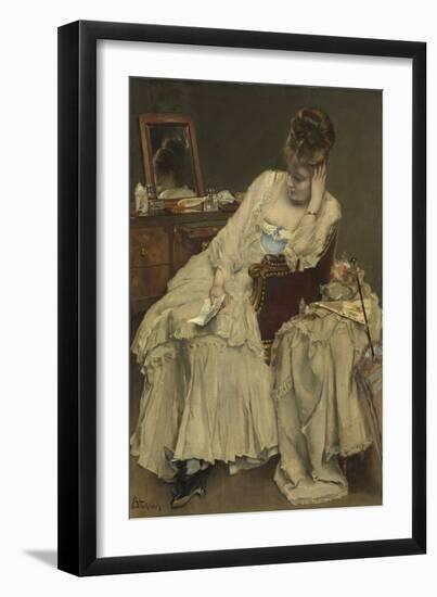 Memories and Regrets, C.1874 (Oil on Canvas)-Alfred Emile Stevens-Framed Giclee Print
