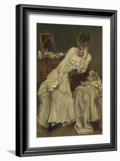 Memories and Regrets, C.1874 (Oil on Canvas)-Alfred Emile Stevens-Framed Giclee Print