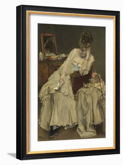 Memories and Regrets, C.1874 (Oil on Canvas)-Alfred Emile Stevens-Framed Giclee Print