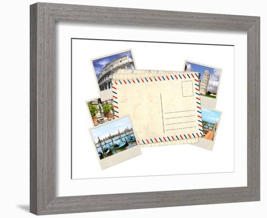 Memories of Italy. Old Post Card and Photos-frenta-Framed Photographic Print