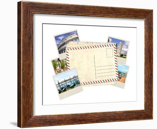 Memories of Italy. Old Post Card and Photos-frenta-Framed Photographic Print