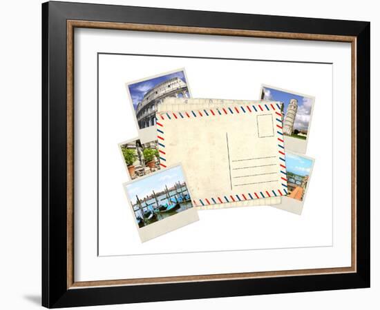 Memories of Italy. Old Post Card and Photos-frenta-Framed Photographic Print